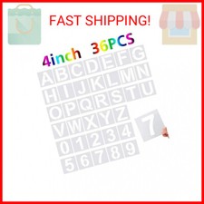 36 Pcs Large Alphabet  Number Stencils, Reusable Letter Stencils for Wood, Wall