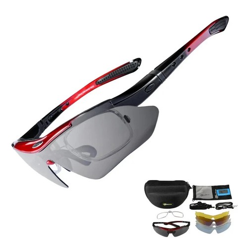 Occhiali da sole polarizzati ciclismo 5 lenti outdoor bici UV400 occhiali spedizione gratuita - Foto 4 di 5