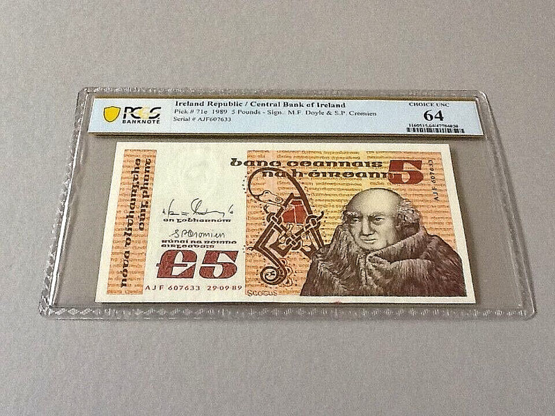 Ireland 5 Pounds P-71e 1989  PCGS 64