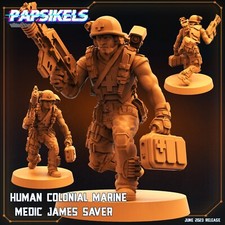 Human Colonial Marine Medic James Saver Papsikels Miniature AvP Aliens