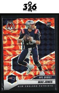 Mac Jones 2021 Panini Mosaic Prizm Reactive Orange #245 RC New England Patriots