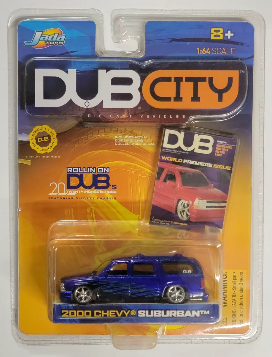 Jada Toys Dub City 2000 Chevrolet Suburban Chevy Blue Graphic