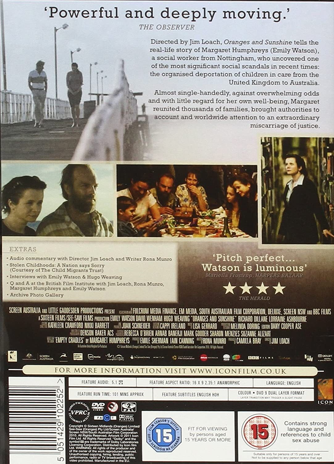 Oranges and Sunshine DVD 2010 Australian True Life Endemic Child Abuse