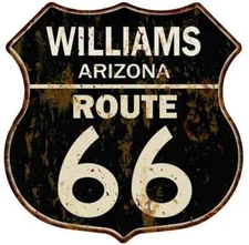 WILLIAMS, ARIZONA Route 66 Shield Metal Sign Man Cave Garage 211110014018