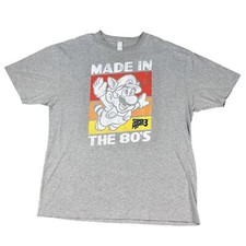 Super Mario 3 Made in the 80s Grey T-Shirt Sz XXL