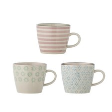 Bloomingville Tassen Patrizia 3er Set 300ml Keramik Kaffeetasse Teetasse dänisch