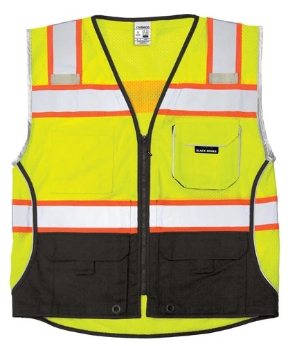 Kishigo Men's High Visibility Reflective Premium Black Series Black Bottom Ve... image 2