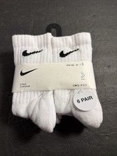 Nike Kids Dri-Fit Performance Crew Cushioned Training Socks Size XS 5-7 6 Pack