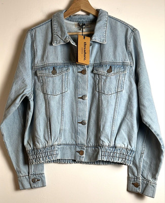 THREADBARE - DENIM BOMBER JACKET - SIZE UK 16 - BLUE
