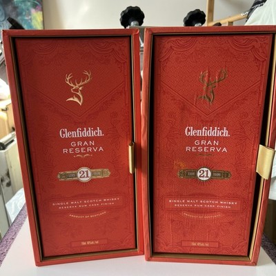 Glenfiddich Gran Reserva Rum 21 Single Malt whiskey 750ml presentation box EMPTY