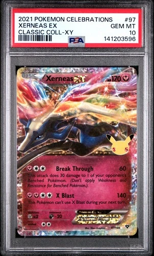 2021 POKEMON CELEBRATIONS CLASSIC COLLECTION #97 XERNEAS EX PSA 10