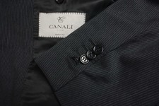 Canali 1934 CURRENT Charcoal Black Striped Wool 2 Pc Suit Jacket Pants Sz 46R
