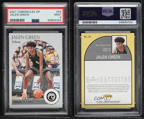 2021 Panini Chronicles Draft Picks Hoops Retro Jalen Green PSA 9 MINT Rookie RC