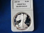 2007w Proof US American Eagle Silver 1 Dollar 1 Troy Oz .999 fine US Mint Issue
