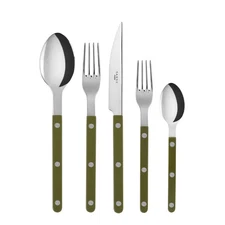 - 5-Piece Flatware Set - Bistrot Collection - Knife, Fork, Soup Spoon, Teaspo...