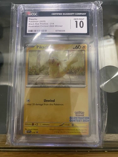 Pokemon Pikachu #214 Illustration Contest Winner BSP 2024 - CGC 10 Gem Mint