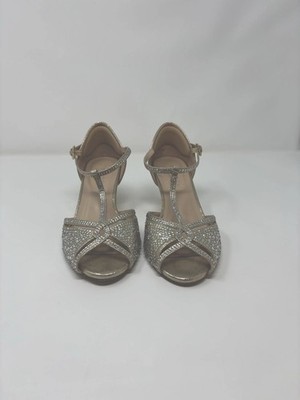 Paradox London Seva Champagne evening heels   size 6W wide fit  
