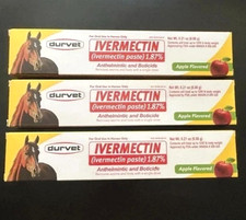 3 Pack Durvet Horse Dewormer Paste Apple Flavor