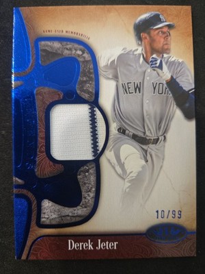 2026 Topps Tier One Baseball Legend Relic Derek Jeter Blue /99 Pin Stripe Patch
