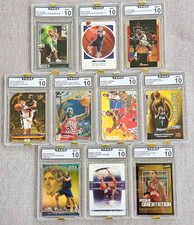 LOT OF GRADED MINT-10 BASKETBALL CARDS NBA SUPERSTARS MICHAEL JORDAN STARS GEMS