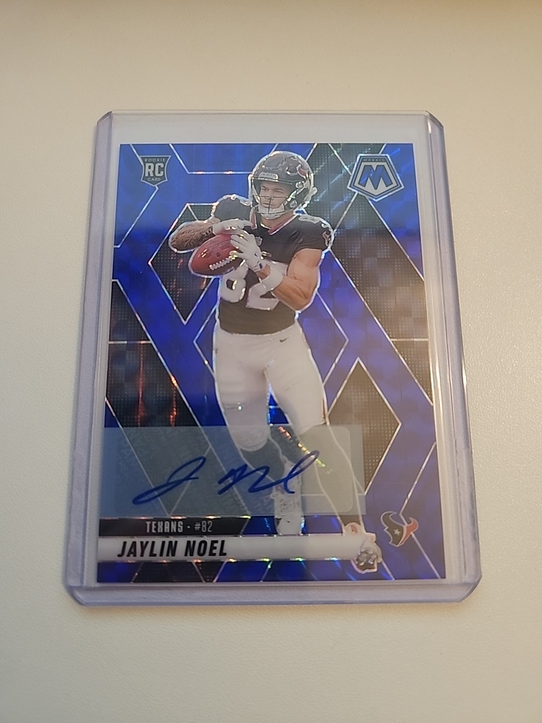 2025 Panini Mosaic Jaylin Noel #373 Blue Mosaic Rookie Auto /99 Houston Texans