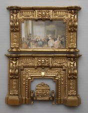 Ornate Fire Place Coal Fire Picture Frame Three Piece Set 1 / 12th Scale