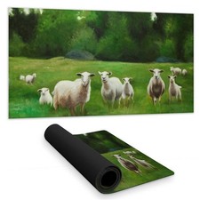 Begin Home Decor C1DM1531KIU5LA 16 x 32 in. Fields of Sheep Rustic Desk Mat -...