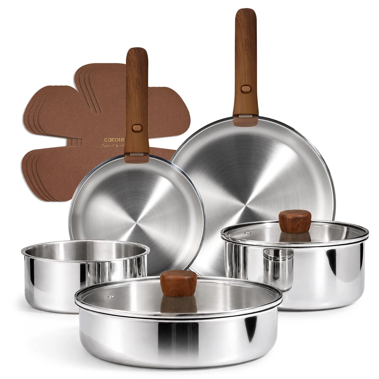 13 PCS Tri-Ply Stainless Steel Cookware Set with Detachable Handle, Pots and ...
Opens in a new wind