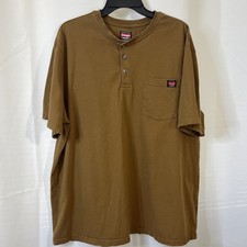 Wrangler Men's Brown 2XL/2XG 50-52 Short Sleeve Henley Work Shirt