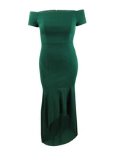 Calvin Klein Women's Off-The-Shoulder High-Low Gown