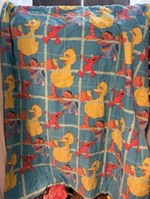 Vintage 1997 90s Sesame Street Comforter Bedspread Big Bird Elmo Queen 60x80