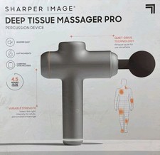Sharper Image Deep Tissue Massager Pro Percussion Device with 6 Tips and Case