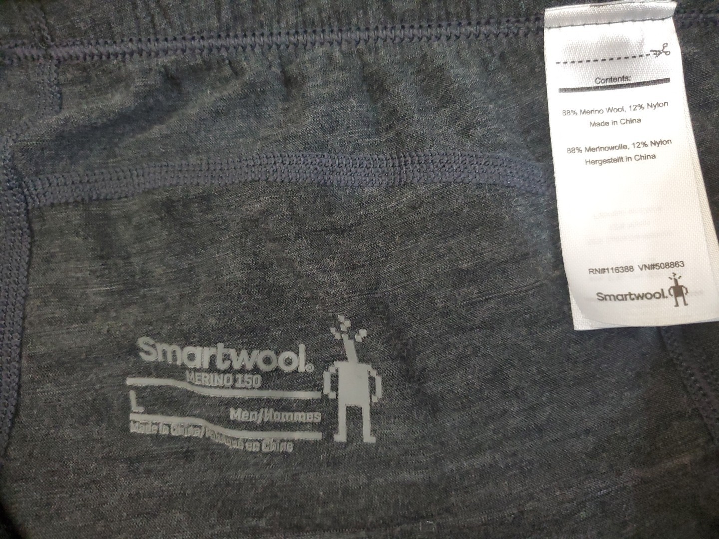 SmartWool Size Large Black Base Layer Bottoms - image 3