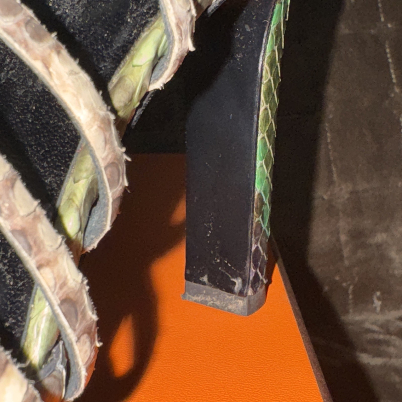 Hermes Multicolor Moon Python Open Toe Cage Sanda… - image 14