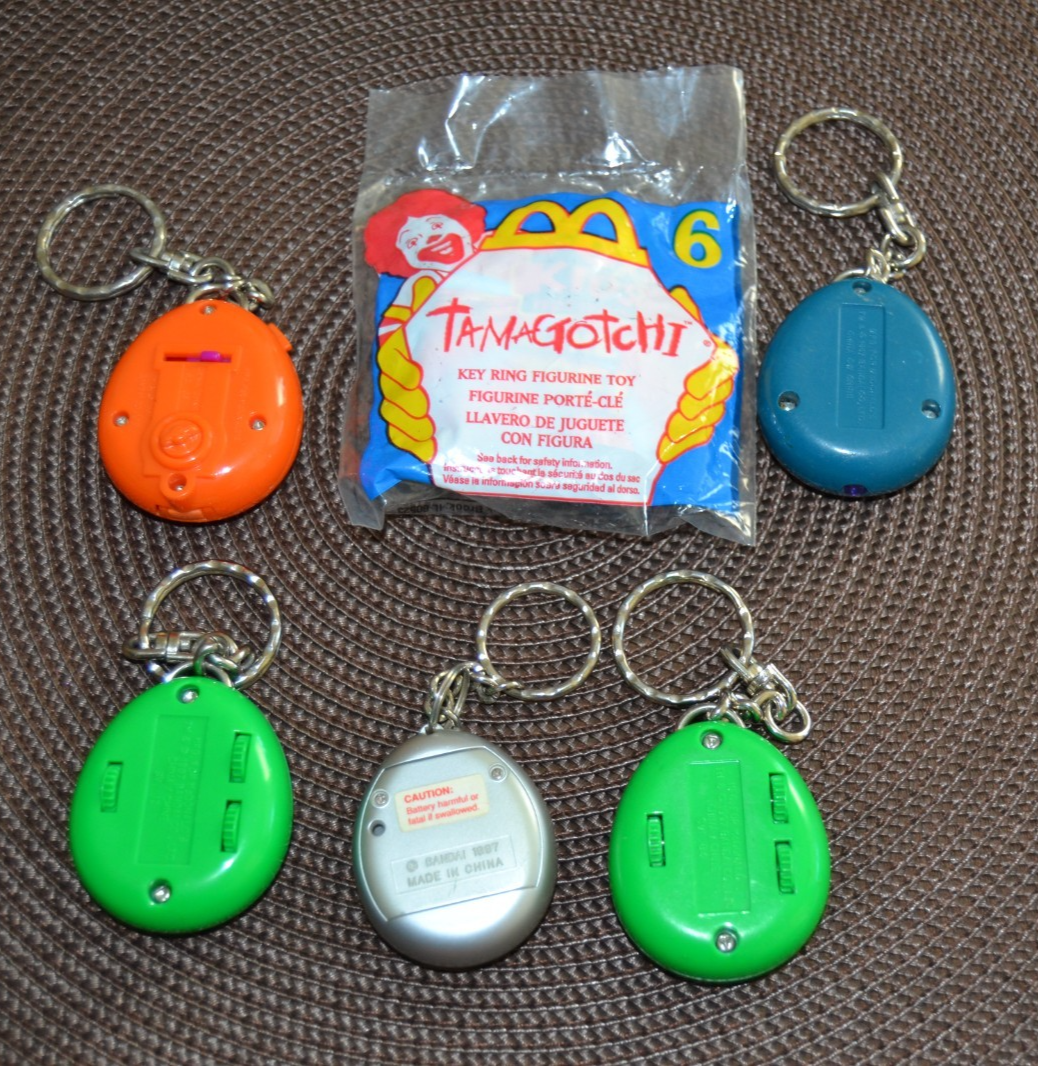 Mixed Lot of 6 Vtg 1997 McDonald's Tamagotchi Happy Meal Toys
