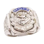 925 Sterling Silver Vintage Ring Enameled Mott Crest College Band  Sz 7  RG33778