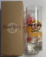 Hard Rock Cafe Hong Kong 2005 Dragon Wrap & HRC Logo 4" Shot Glass W/box