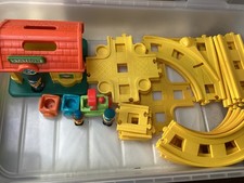 ELC Happyland train station set: assorted track pieces, train and figures