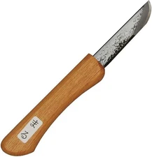 Mikihisa Mikikichan Carving Fixed Knife Maru Stainless Blade Wood Handle - L068