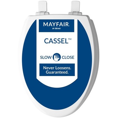 Cassel Slow Close Toilet Seat, Easy Clean, Non Slip Premium Wood Seat, Easy I...