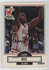 BAS 1990-91 Fleer Glen Rice #101 Beckett Auth Sticker Auto 2k2