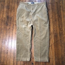 Vintage Polo Ralph Lauren Corduroy Pants Men Size 40x30 Tan Brown Preppy Baggy