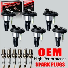 6X Brand OEM Ignition Coil & Iridium Spark Plugs For Chevy GMC Envoy Buick UF303