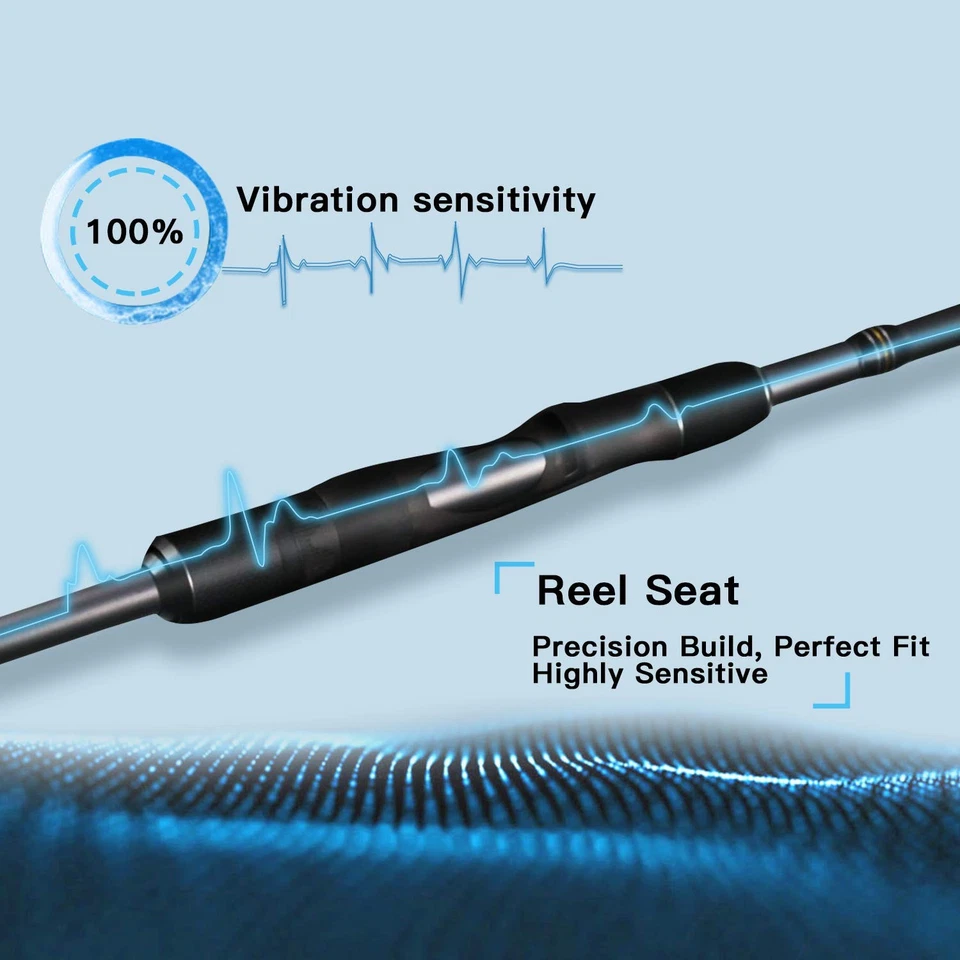 Caña de pescar giratoria Fuji asiento de carrete fibra de carbono caña de pescar acción sensible  Foto 2 de 4