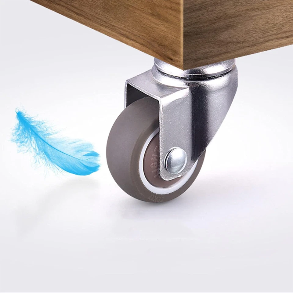 4 Stück Transportrollen Set Schwenkrollen,25Mm Möbelrollen,Geräuscharme Möbel Le - Bild 3 von 4