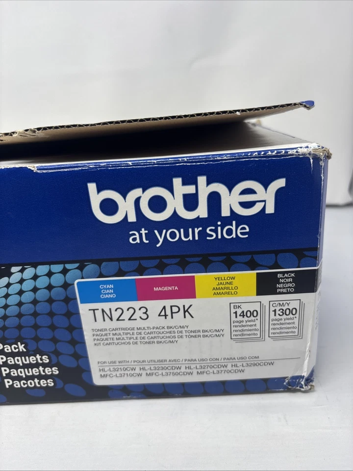 NUEVO GENUINO Brother TN-223 paquete de 4 cartuchos de tóner de rendimiento estándar (~ 1400 páginas) Foto 2 de 4