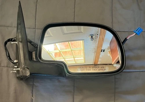 OEM GMC Sierra Passenger Mirror 1999-2007 Black Textured Power Manual Fold