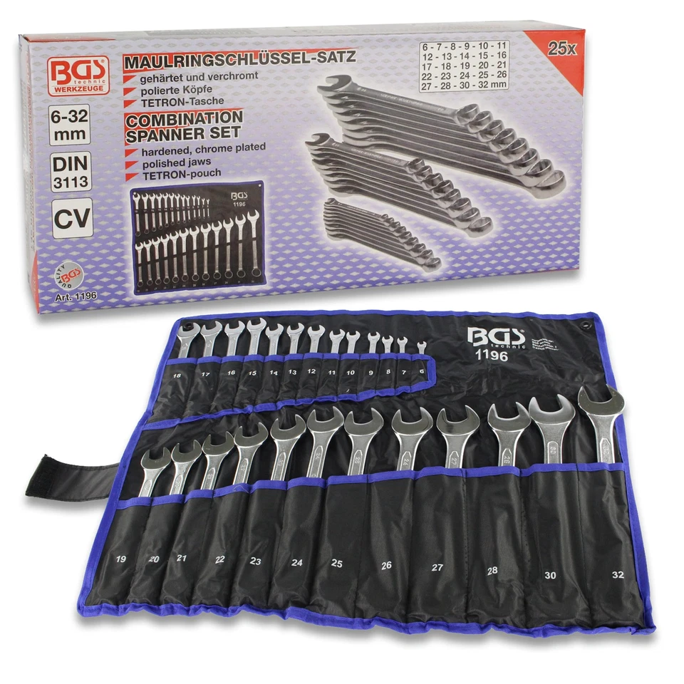 BGS Ringschlüssel Satz Ringmaul Schraubenschlüssel 6-32 mm Schlüsselweite 25-tlg