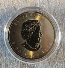 2018 1oz 9999 Silver Canadian Maple Leaf Coin -18K GREEN GOLD GILDING