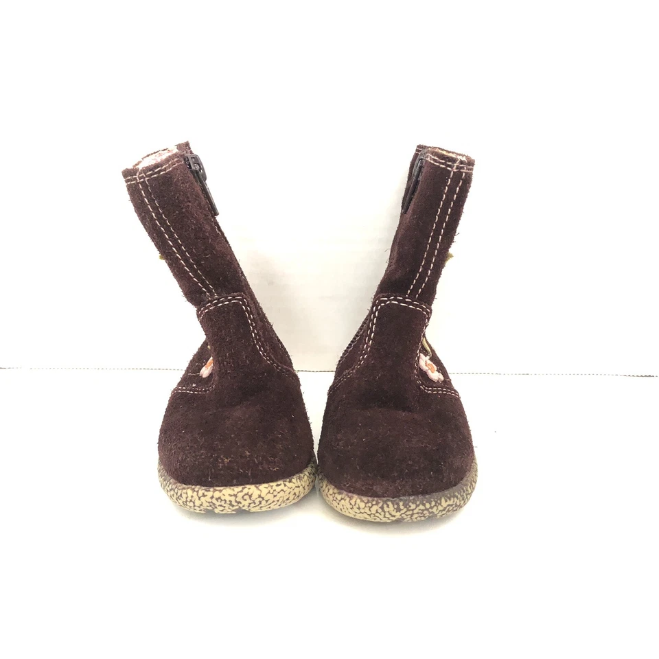 Genuinas Oshkosh Niños Pequeños Niñas Talla 5 Niños Marrón Gamuza Flores Botas Foto 3 de 4